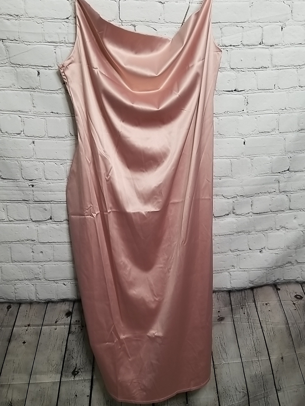 boohoo womens dress size 14 w/ rhinestones straps pale pink NWT